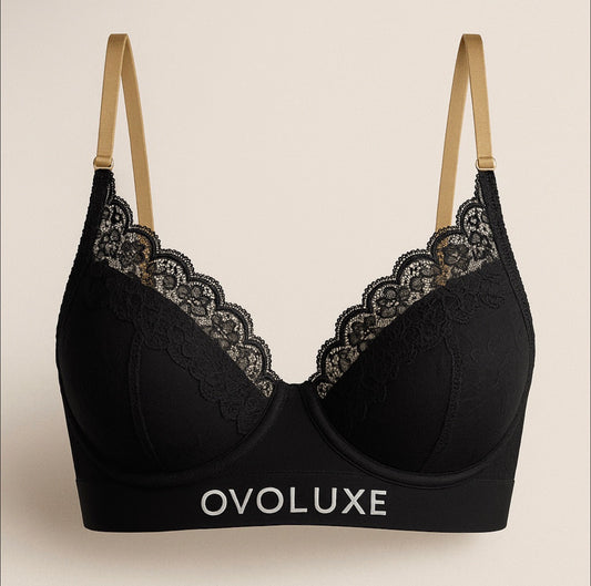 OVOLUXE Signature Lace Bra – Black